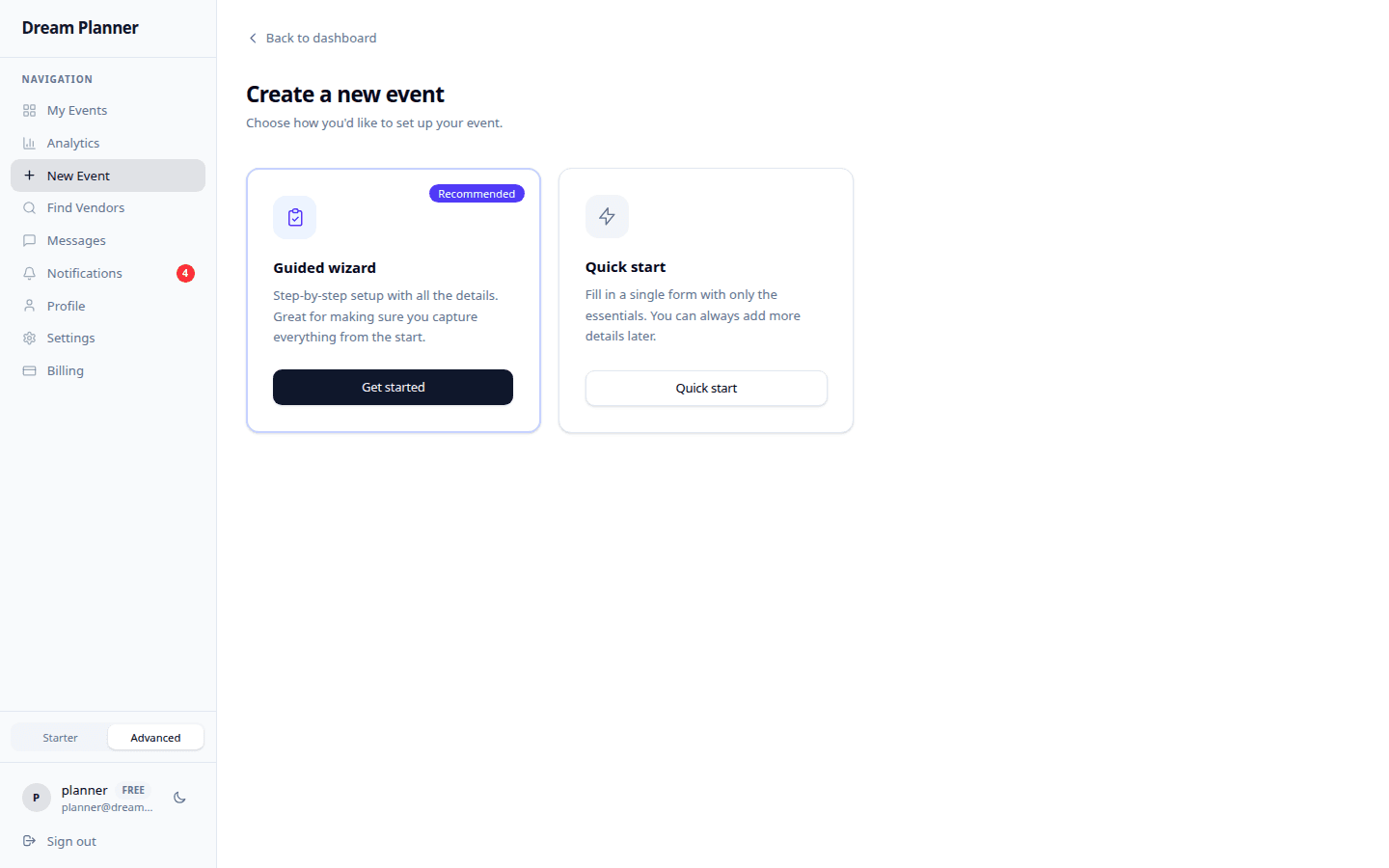 Dashboard overview