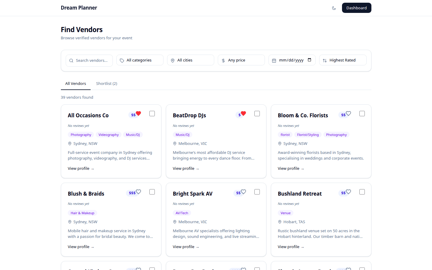 Vendor directory